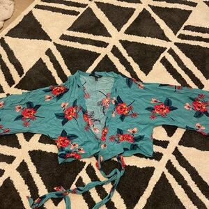 Express kimono style wrap shirt